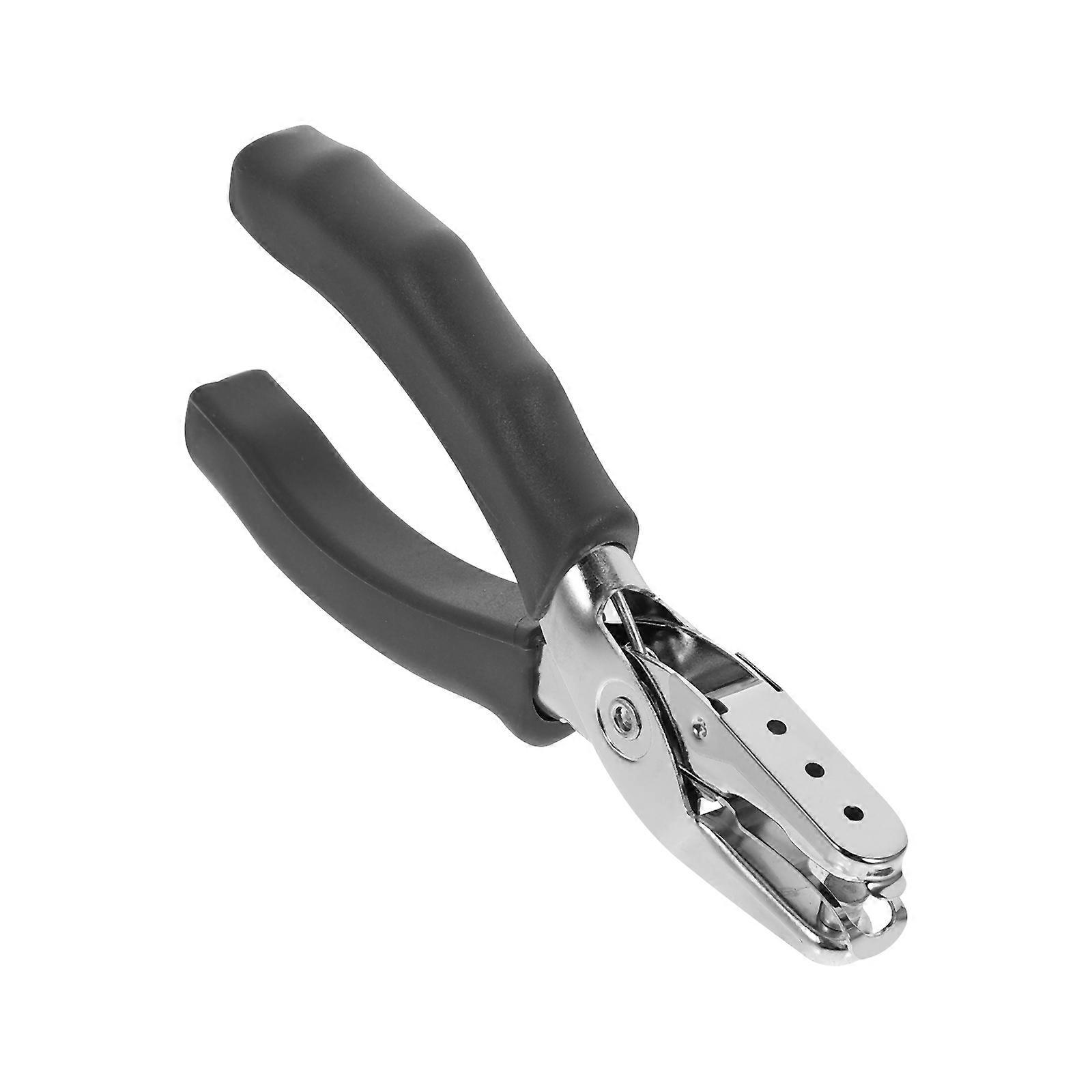 Hole Hand Punch Office Paper Hole Punch Portable Ergonomic Handle Black 1Set