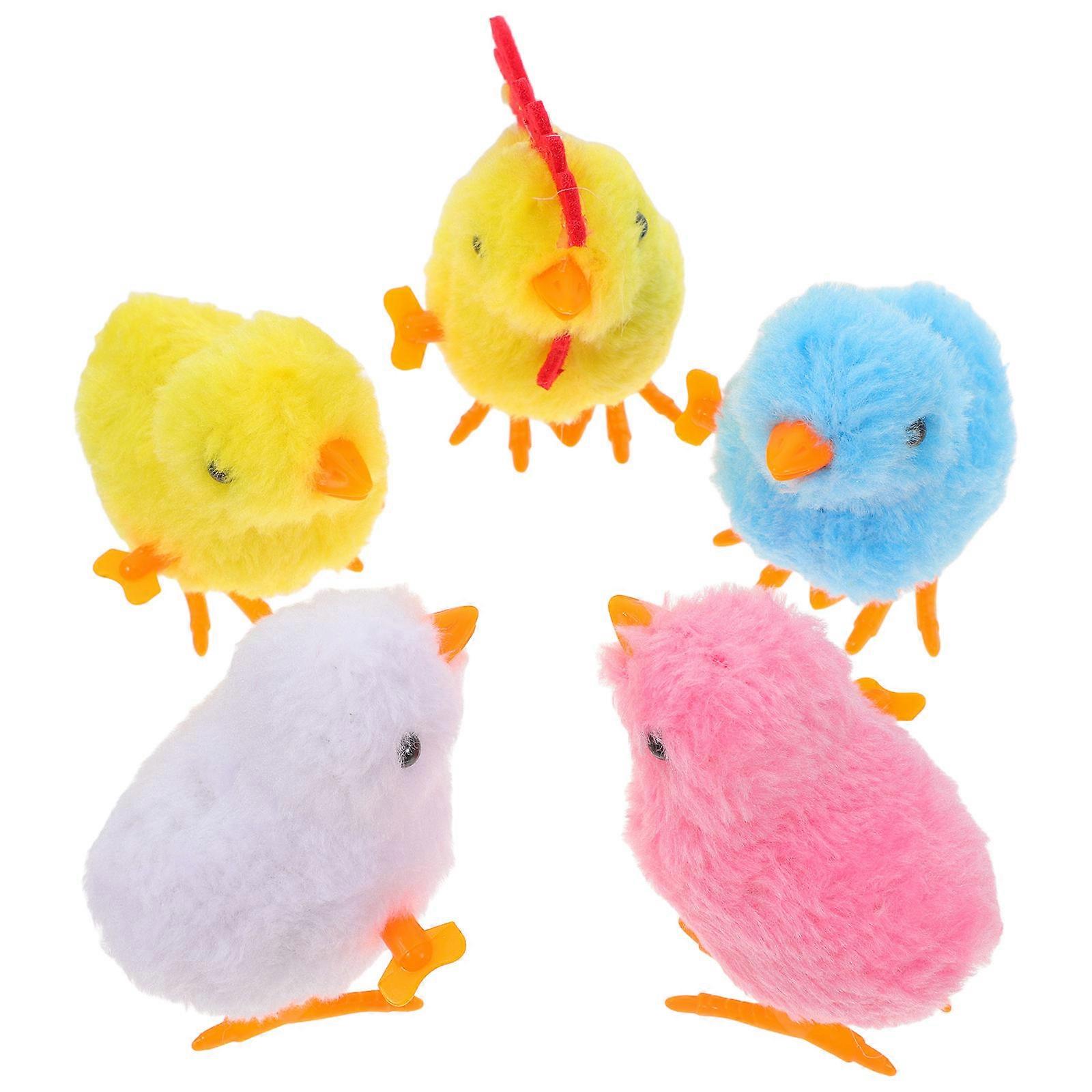 Stuffed Animals Plush Chicken For Toddlers Farm Decor Jumping Function 5Pcs