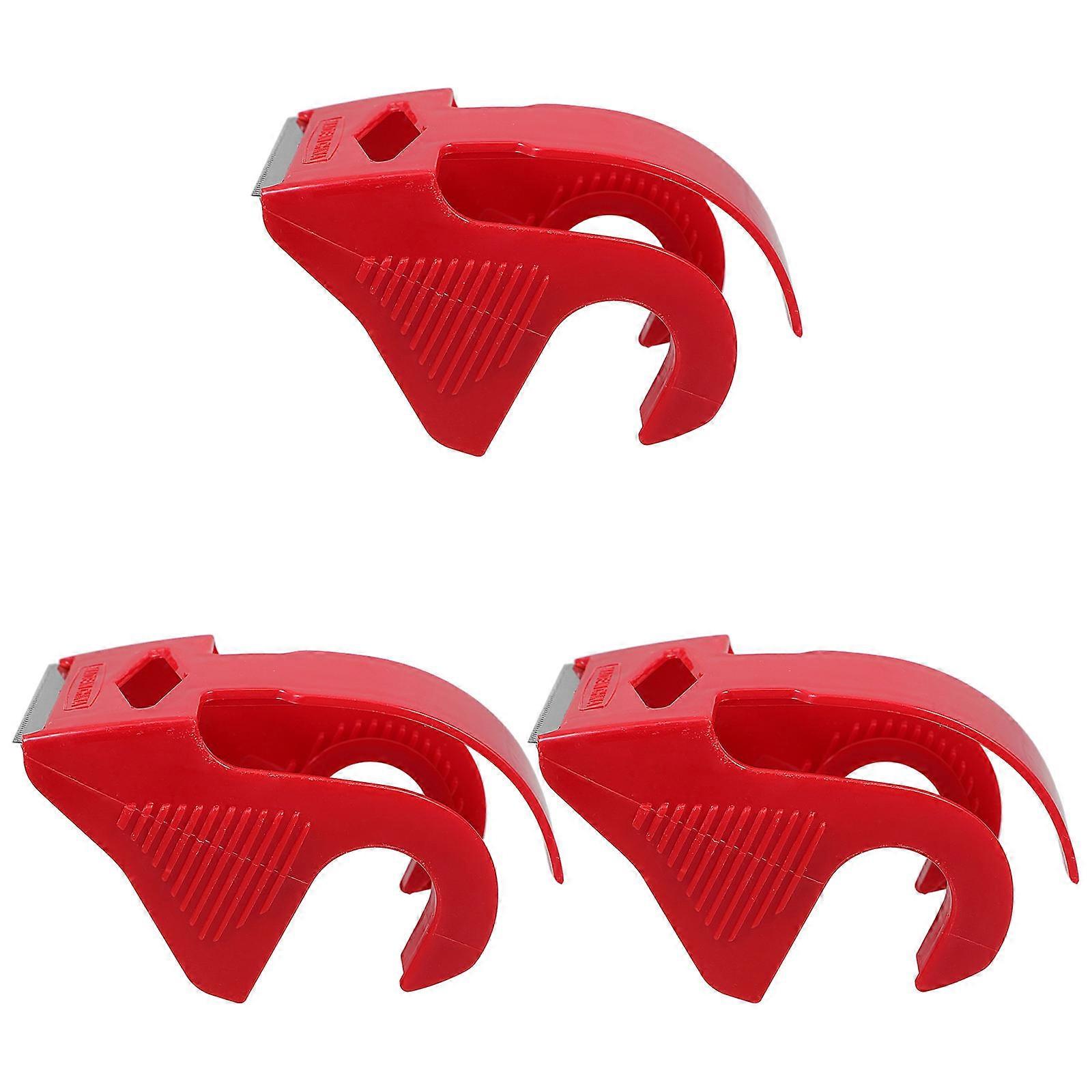 Red Packing Tape Dispenser Tool for Packing Lightweight Plastic Versatile Use Cutting