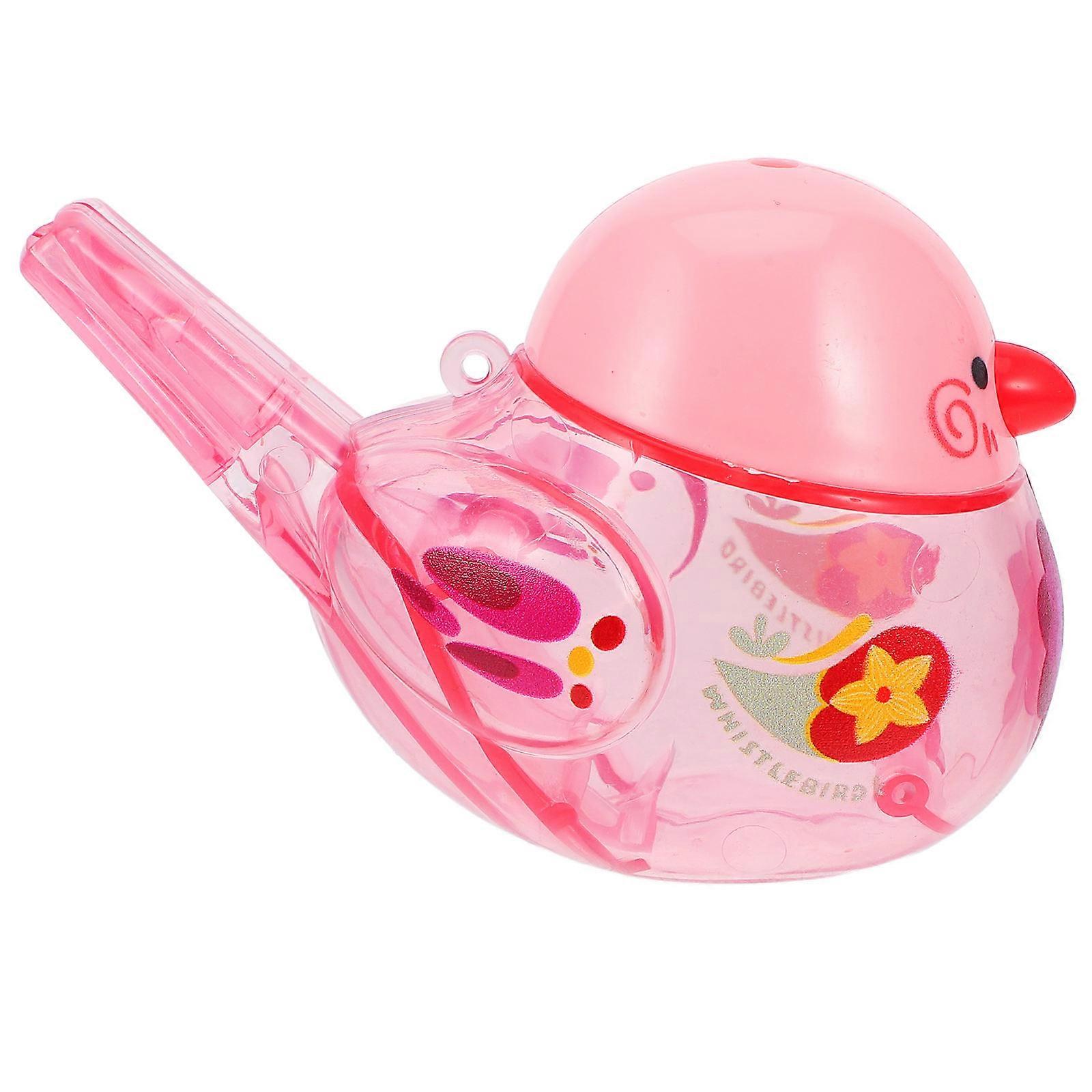 Musical Waterfowl Whistle Plastic Bird Shaped Whistle with Lanyard for Party Props Pink 9.50X6.00X5.50CM Oral Muscle Training 1Pack