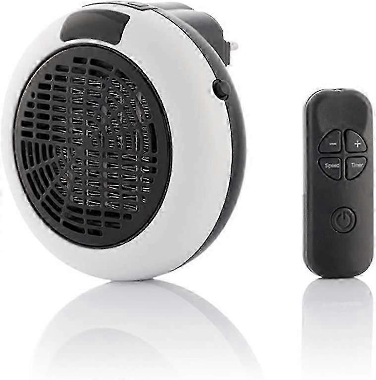 Electric Wall-Mounted Fan Heater - Wall Socket Heating with Thermostat and Timer - Socket Heating wi