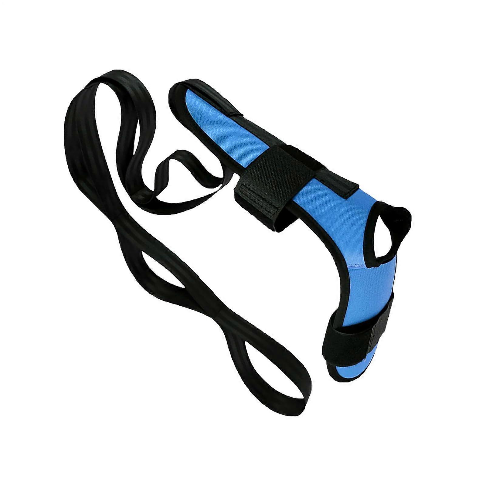 Stretch Strap, 96 Inch Flexibility Training Belt, Non Elastic Yoga Band with Multi Loop Design, Includes Carry Bag, Blue