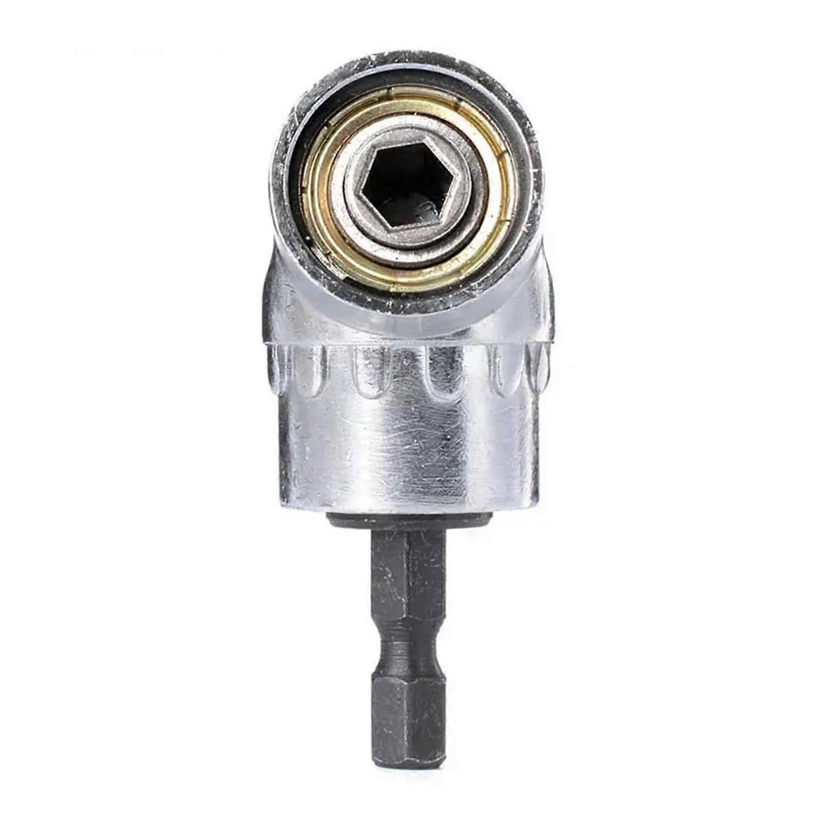 socket adapter for angle screwdriver, 105 degrees, adjustable bits, head for angle screwdriver, 1 piece (silver)