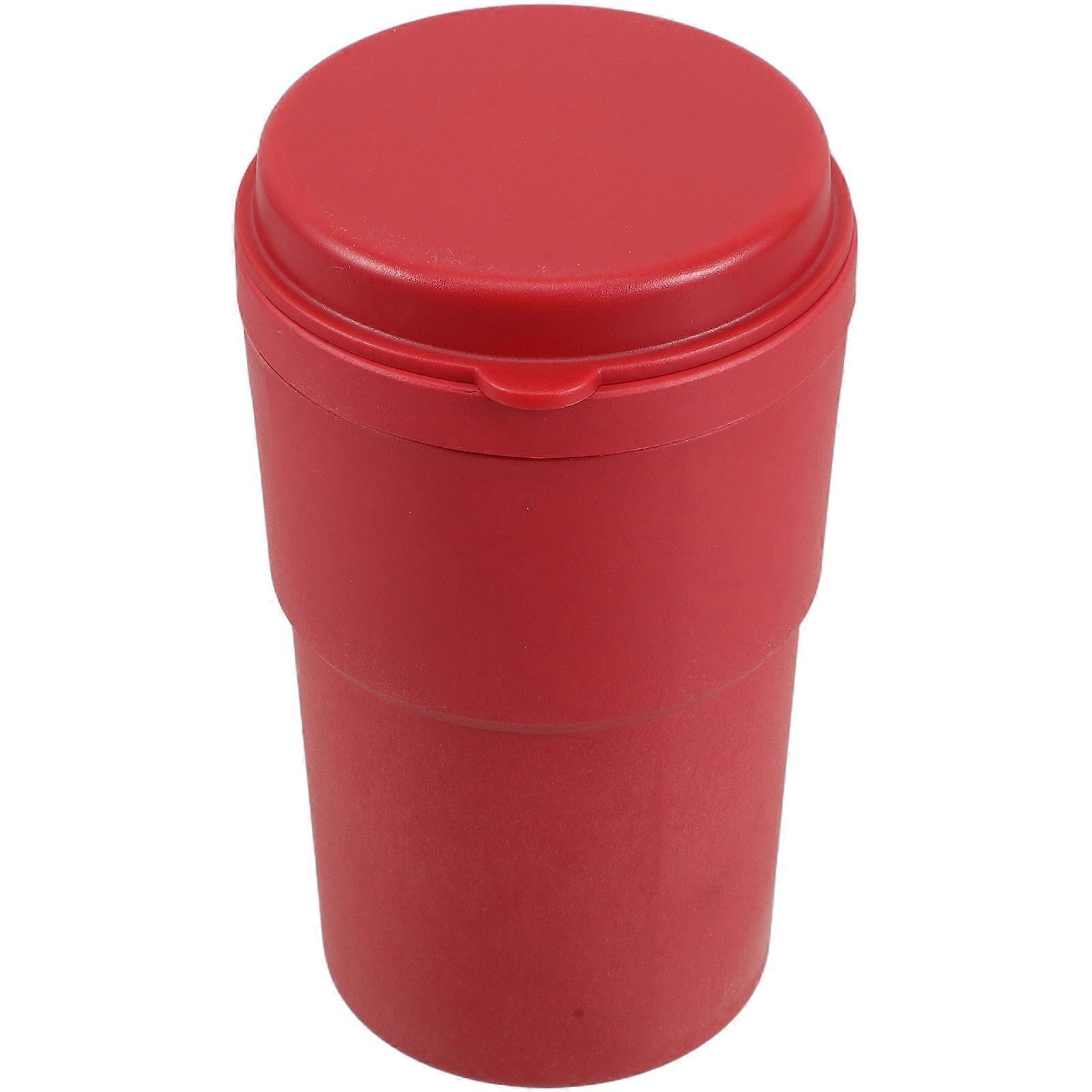 Car Ashtray Sleek Design Modern Appearance Odor Prevention Cigarette Ash Holding For Vehicle Use Red 1Set