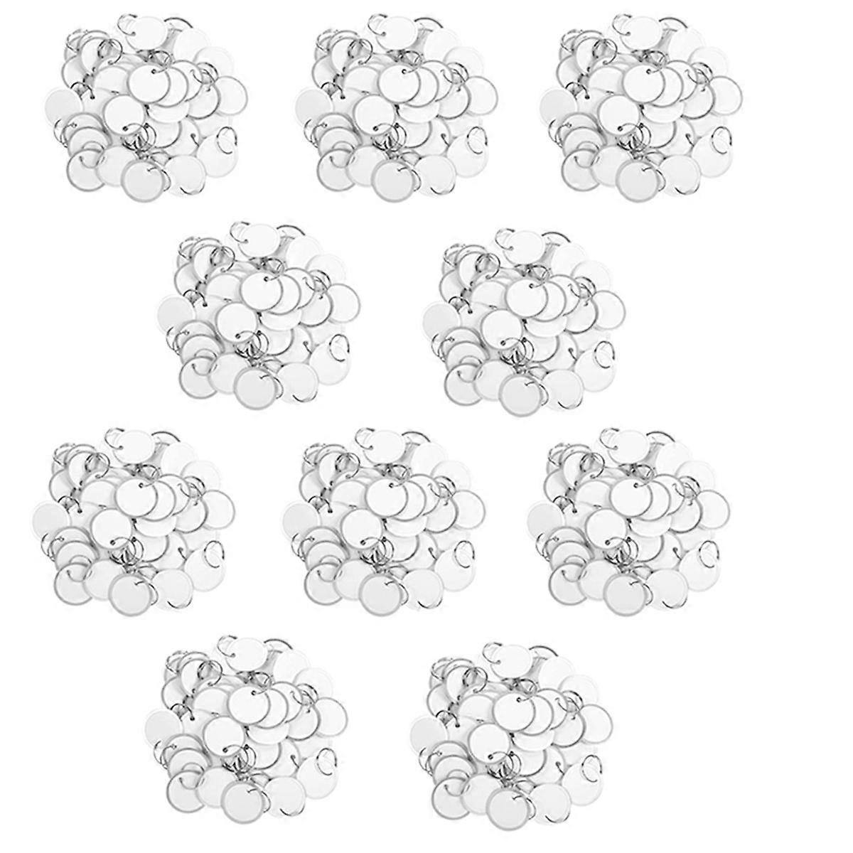Metal Rim Tags Round Paper Tags with Metal Rings White Label(100)