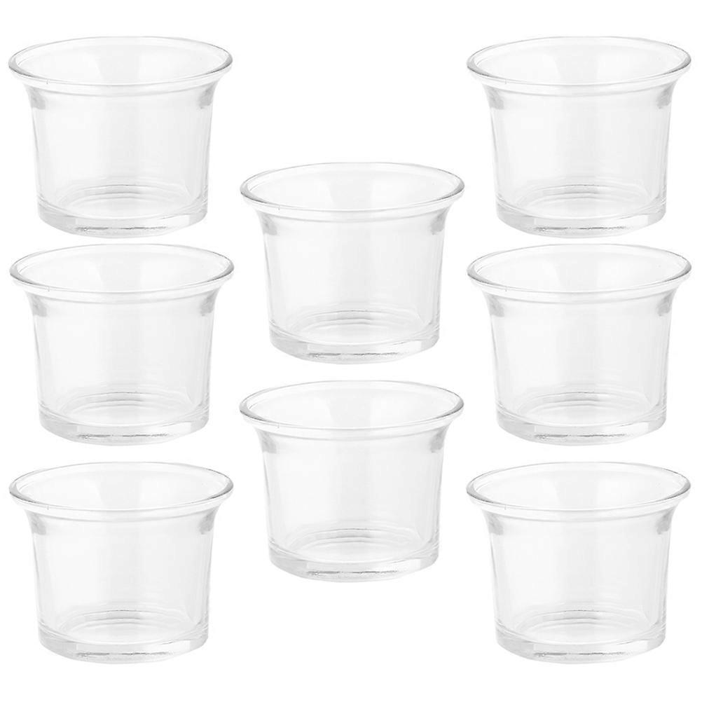 Modern Candlestick Holders Table Candle Holder Glass 8Pcs