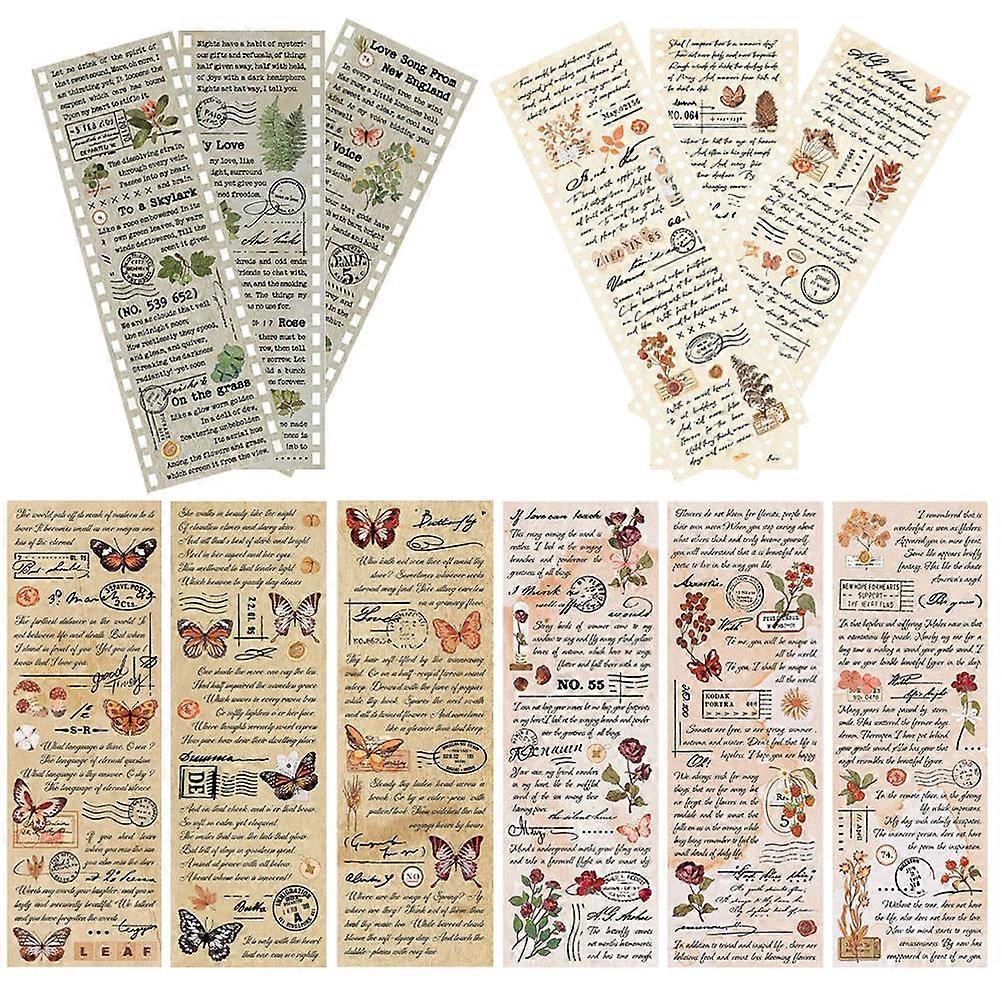 Washi Tape Set Vintage Scrapbooking Adhesive Decorative Assorted Sets