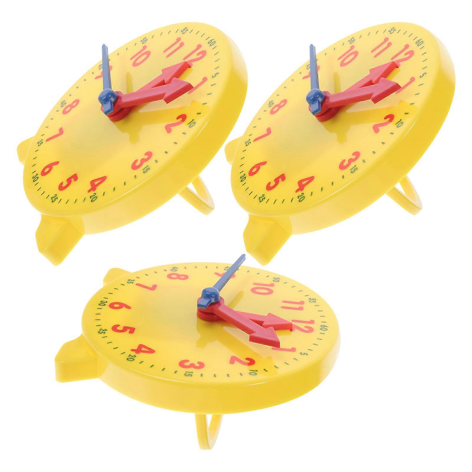3pcs Clock Teaching Model with Movable Hands and Detachable for Student Learning and Coordination