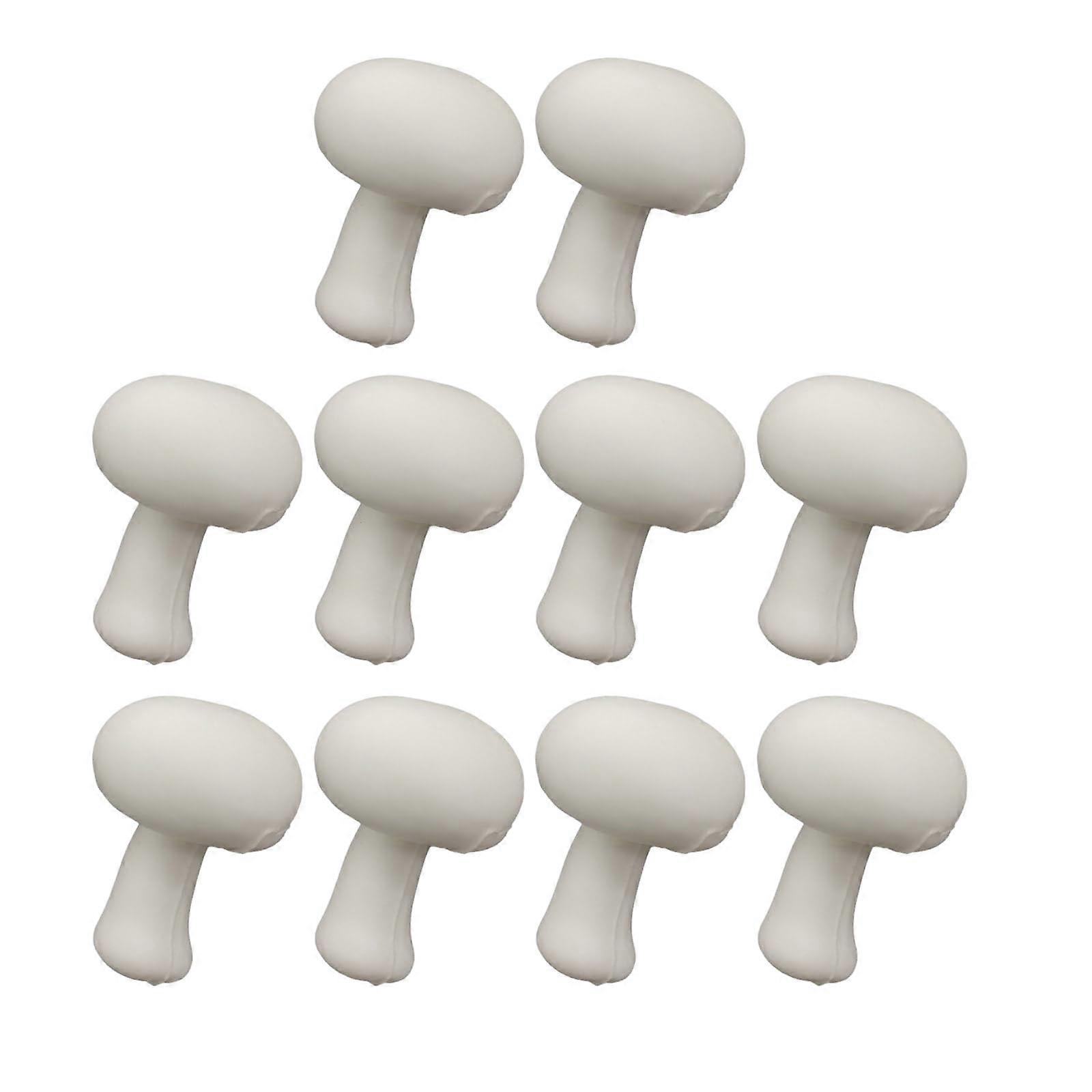 Small White Mushroom Models, Exquisite Mushroom Statues for Garden Decoration, Pack of 10