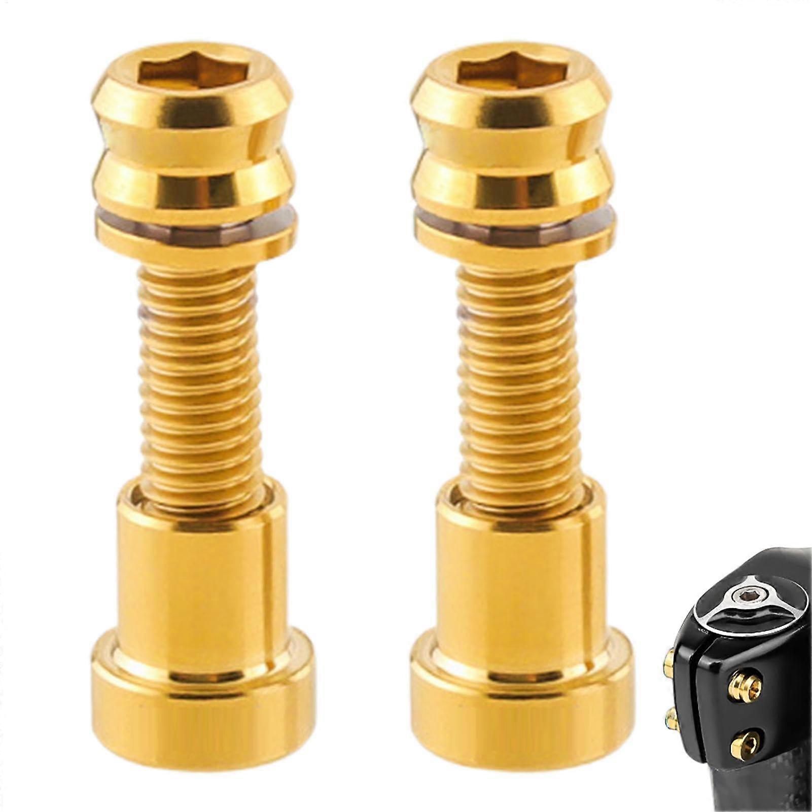 Bicycle Stem Screws Titanium Alloy Water Bottle Mounting Screws Fixed Height for Fork Locks Gold Outdoor Adventure