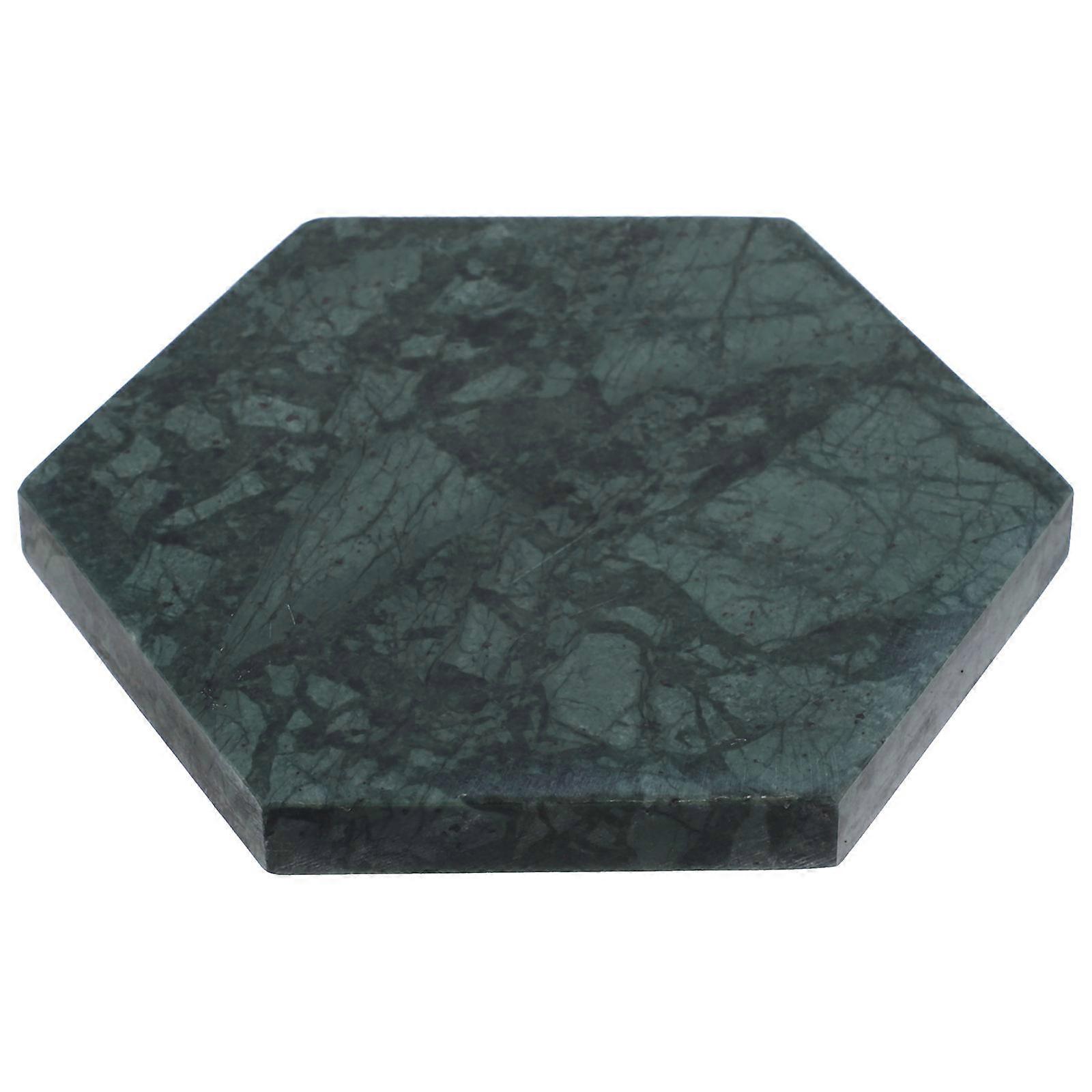 Cup Coasters For Table Elegant Marble Look Coaster Hexagonal Shape Simple Design Home Decor Green Color 1Pcs