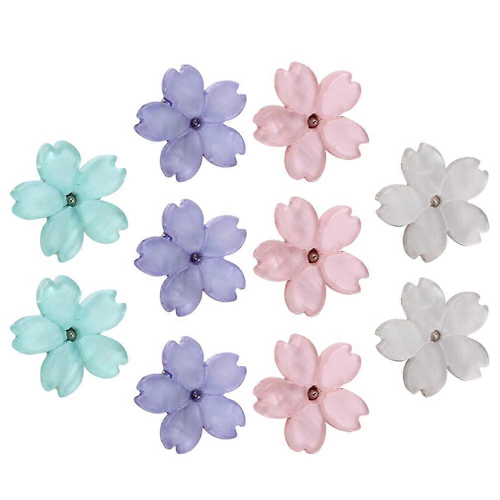 Resin Embellishments Flowers Shape Buttons Chic Clothing Project Mixed Color 1.1X1.1X1CM Sewing 10Pcs