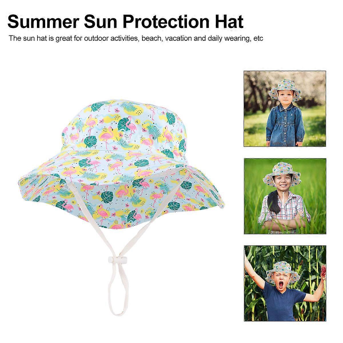 Sun-Resistant Cap For Kids Wide Brim Bucket Hat Beach 52CM 1Set