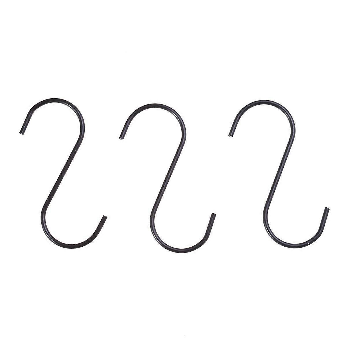 Metal S Hooks For Hanging Clothes Workshop Use Rustproof Black 12Pcs