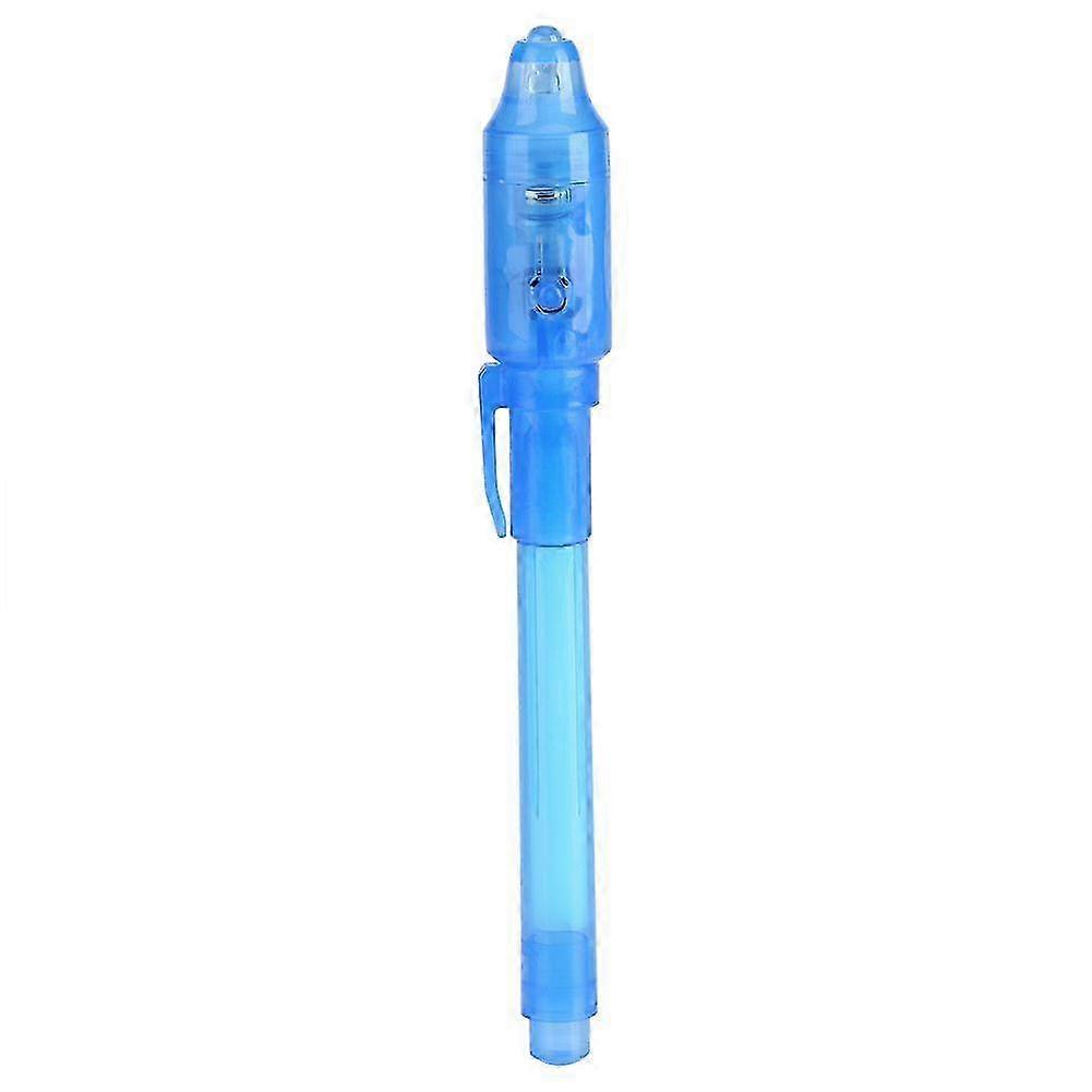 2 in 1 Creative Security Invisible Ink Pen Flash Marker with UV Light for Office and School Use Blue