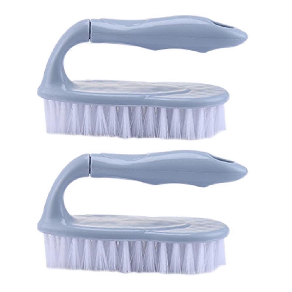 2 Bathroom Shower Sink Brushes, Tile Floor Brushes, Handle Brushes-Blue
