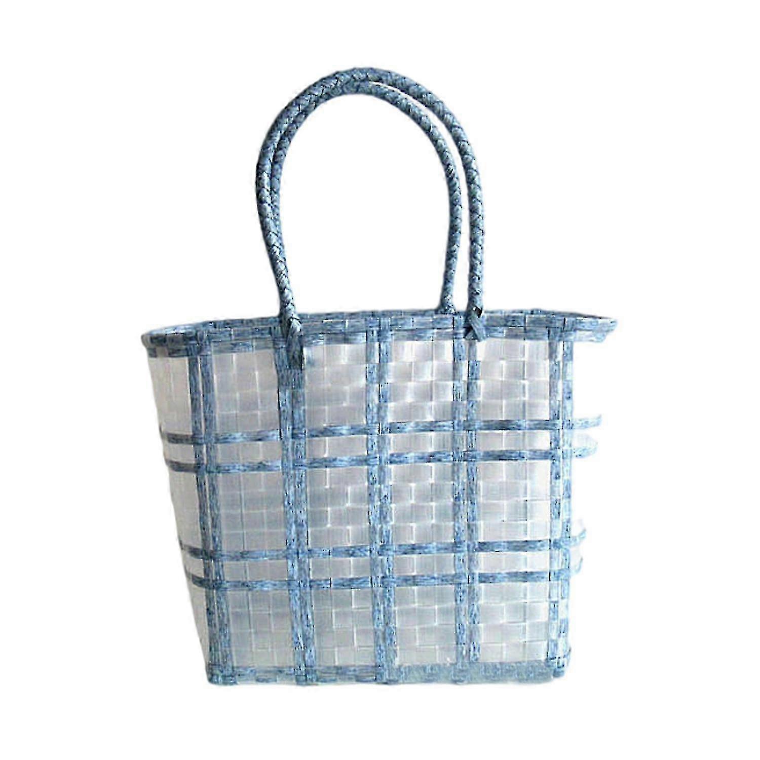 Large Capacity Waterproof PVC Vegetable Basket Hand-Carrying Organizer Pouch for Home