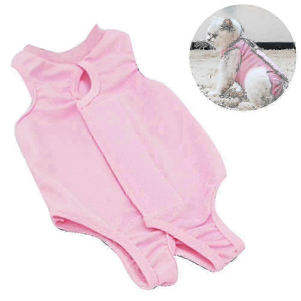 Lemmikkieläinten vaatteet vieroitukseen ja kastrointiin, sopii kissoille ja koirille, 1 kpl, vaaleanpunainen asu