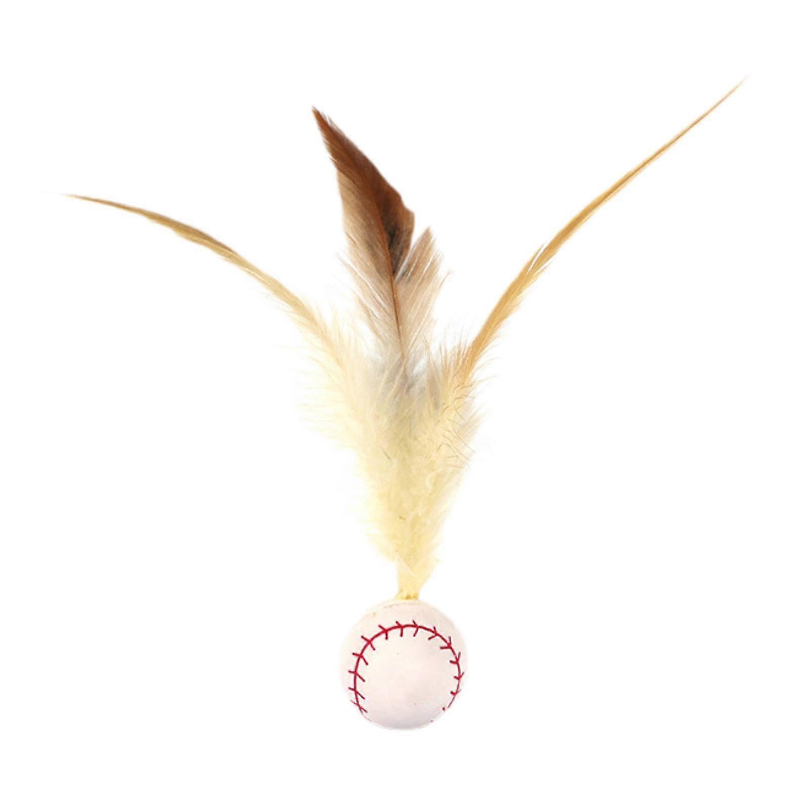 Portable Teaser Cat Toy - Bite-Resistant Indoor Plaything, Baseball Design for Cats, Durable and Engaging Entertainment