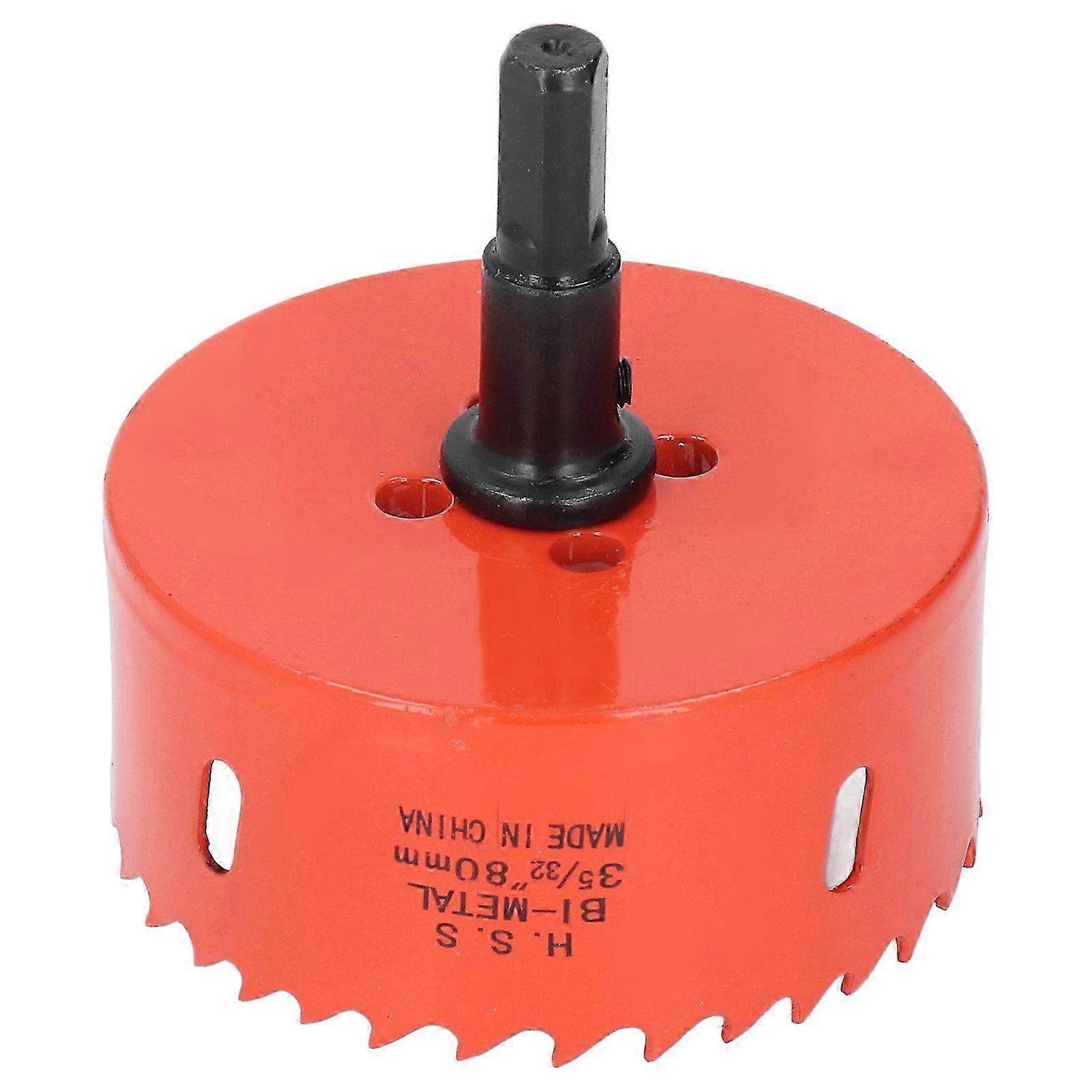 HSS Hole Saw with Mandrel 80mm Sharp Cutting Teeth for Drilling Soft Metal and Wood