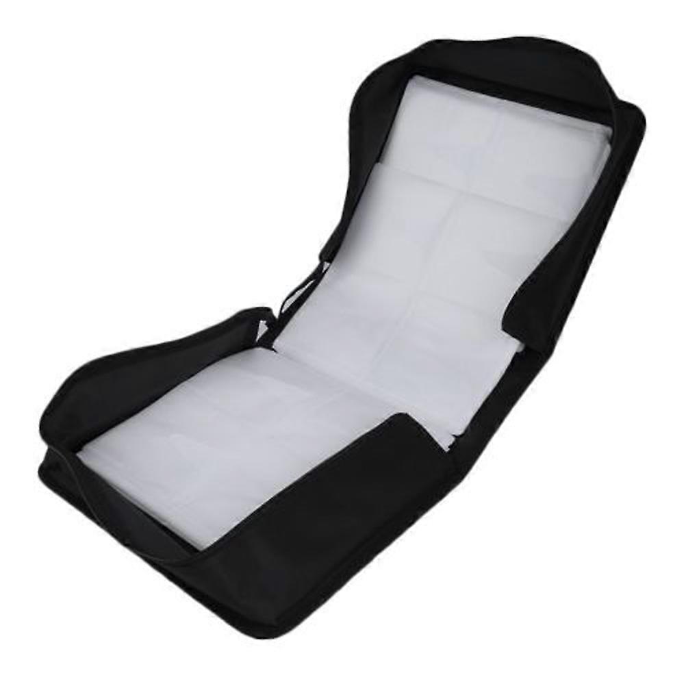 Portable CD Case Holder Bag – Large Capacity Media Storage Organizer for DVDs with Comfortable Handle, Black Design for Travel and Everyday Use