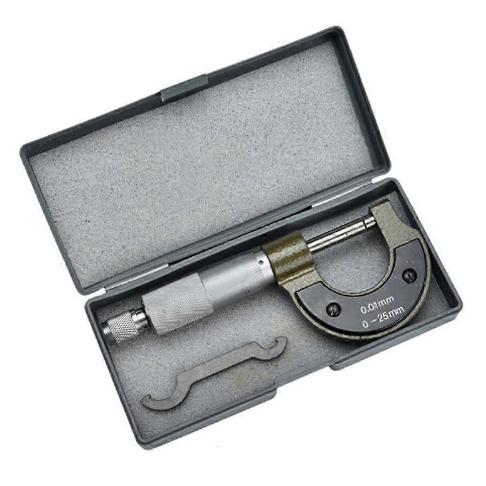 Screw Micrometer External Diameter Measuring Tool Classroom Laboratory Teachers Students 0-25mm Rust Resistance 1Set