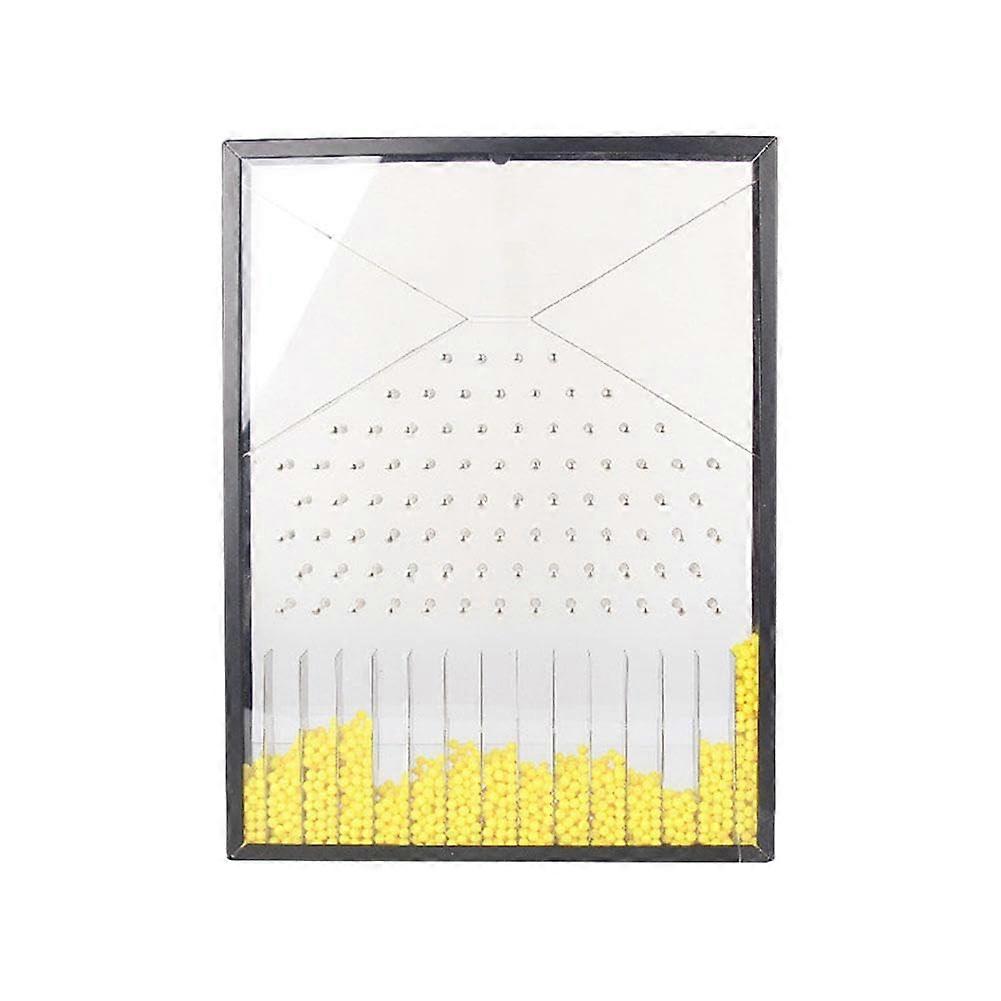 Galton Board for Demonstrating Random Phenomena, Experimental Model, Yellow 16"x12"x1.5", Galton Plates, Physical Statistics
