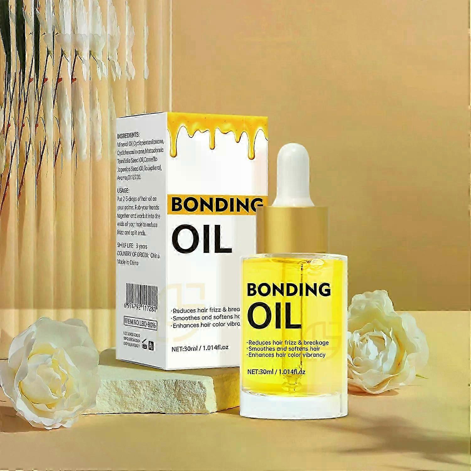 髪の成長のためのボンディングオイル、ヘアボンディングオイル、縮れた髪のためのヘアオイル、ダメージ、巻き毛、髪の熱保護剤、栄養、保湿、および解像度