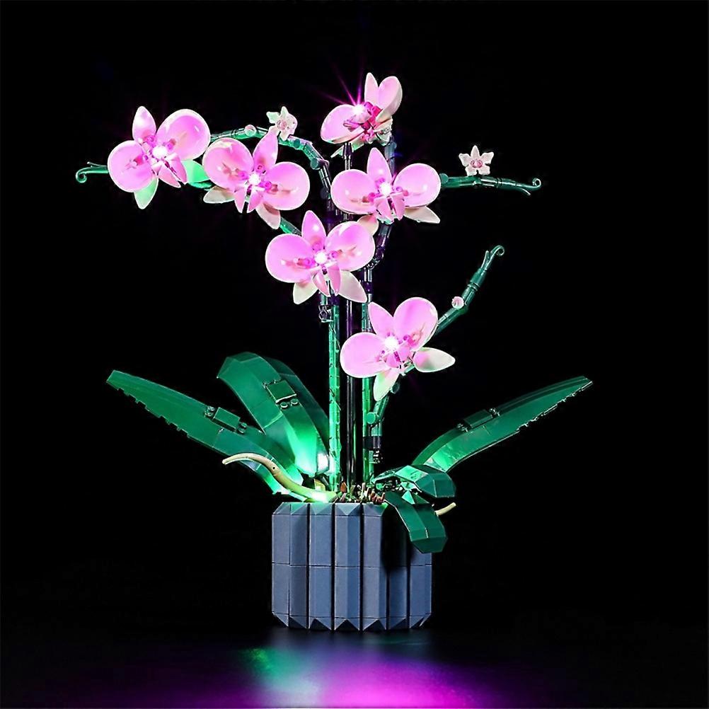 Orchid Building Kit LED Light Set Compatible 10311 Display Plant Decor for Home Office(Only Lights Set, Not Lego Model)