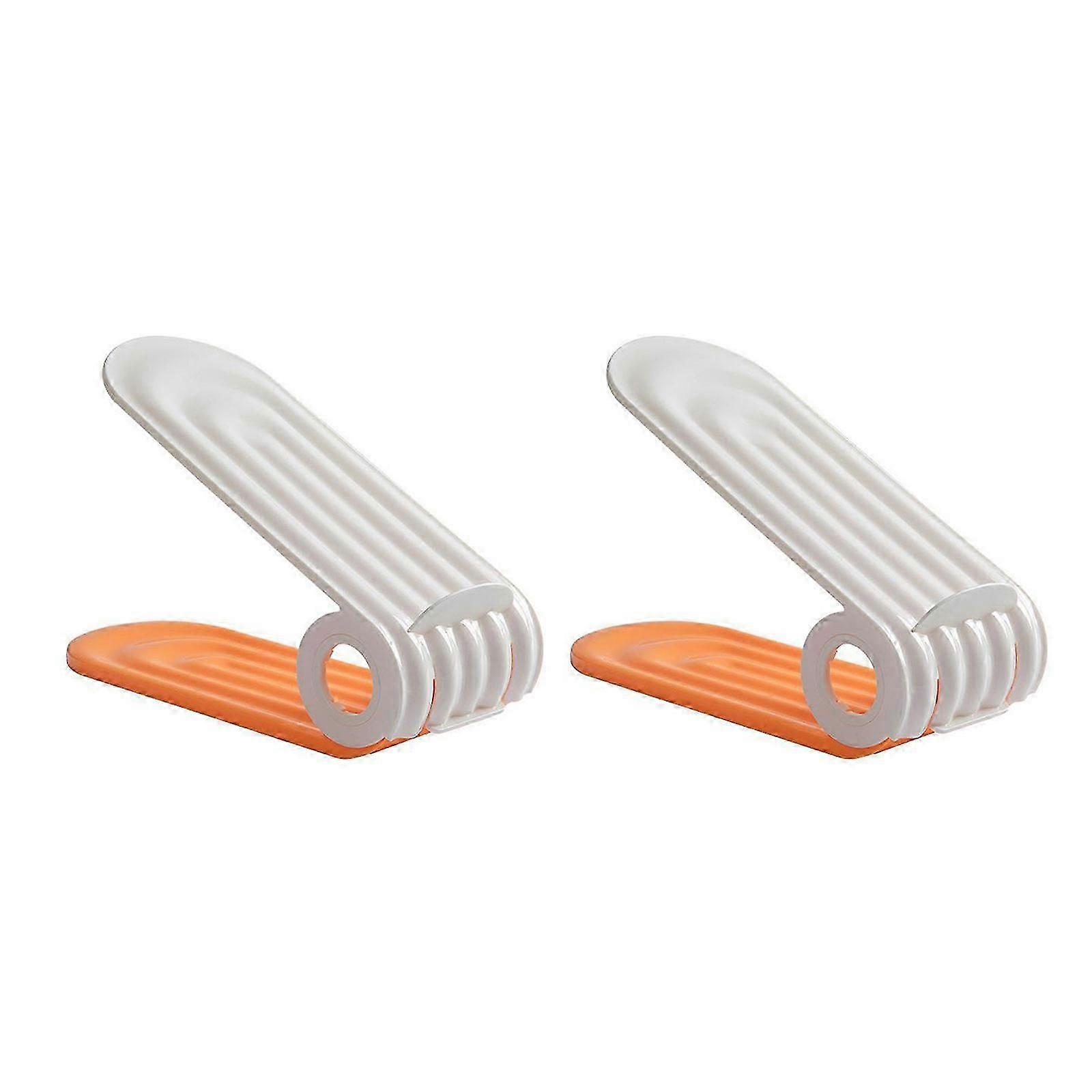 2pcs/set Space Saving Double Layer Shoe Rack Adjustable Shoe Stacker Colorful