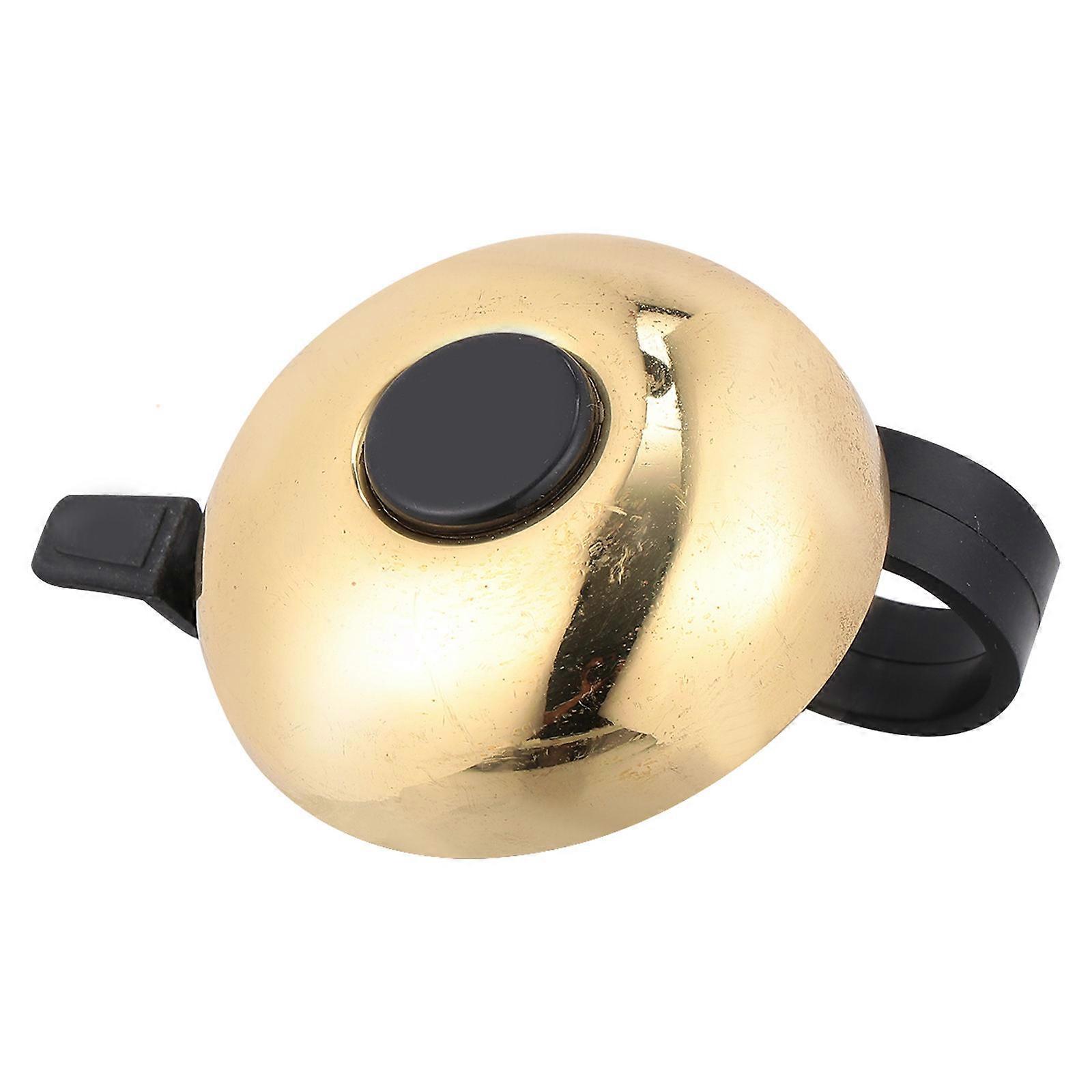 Golden Bike Bell with Clear Sound for Handlebars Made of Metal Adjustable Position Fits Most Bikes