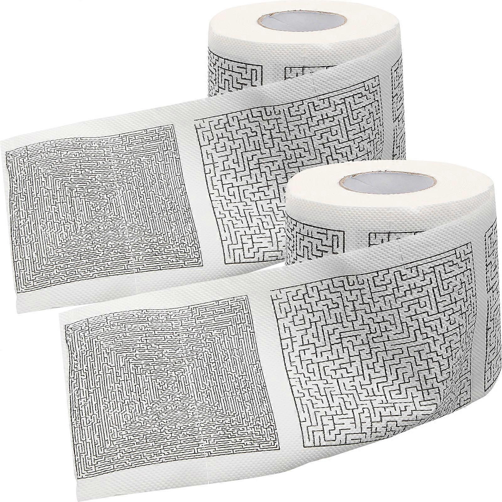 2 Rolls Creative Pattern Toilet Paper, Fun Bathroom Tissue for Unique Decor, Soft and Comfortable Pulp, Versatile Napkin for Home and Office Use