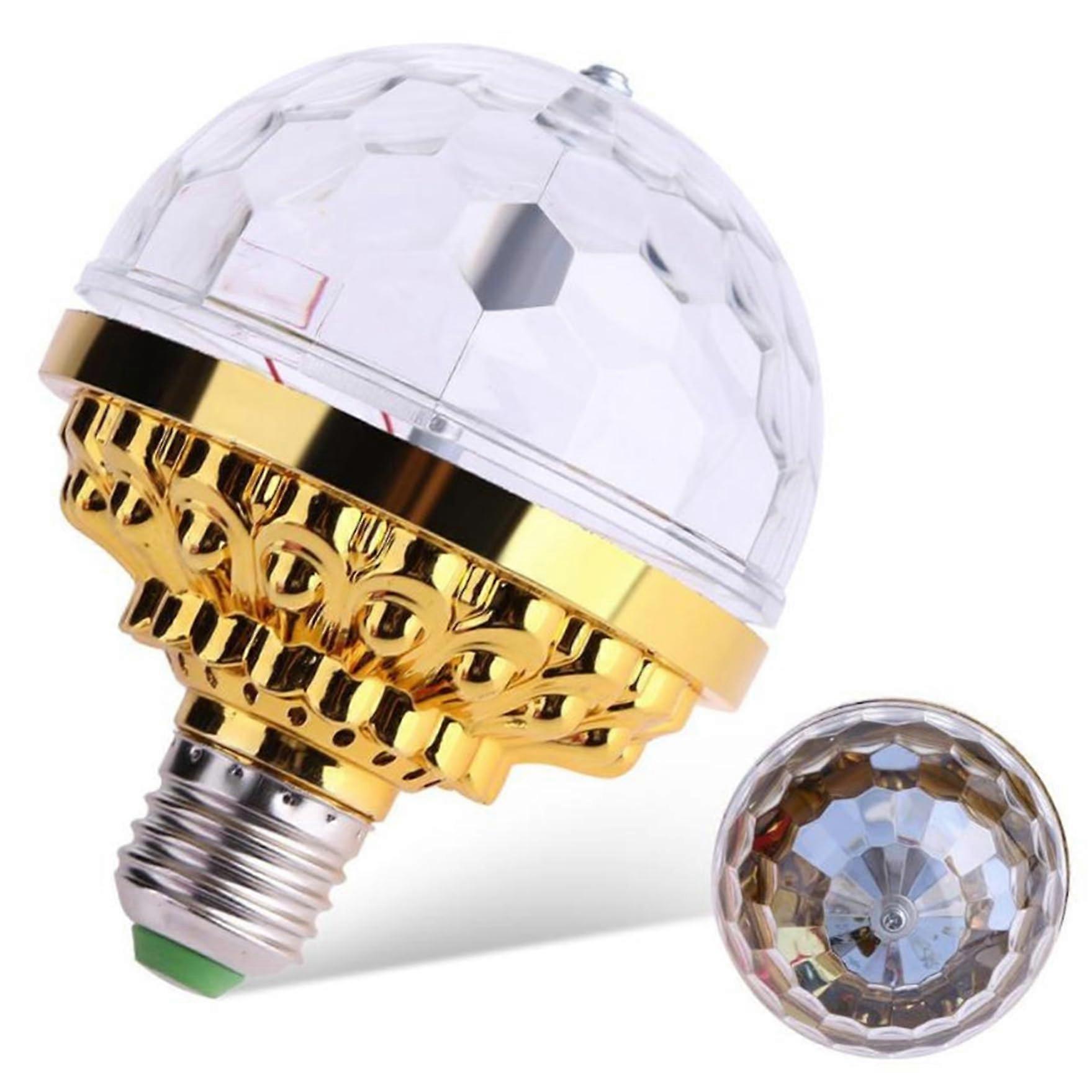 Magic Disco Light Bulb, 6W Golden Decorative Romantic LED Colorful Rotating Disco Ball for Party Supplies, Bulbs