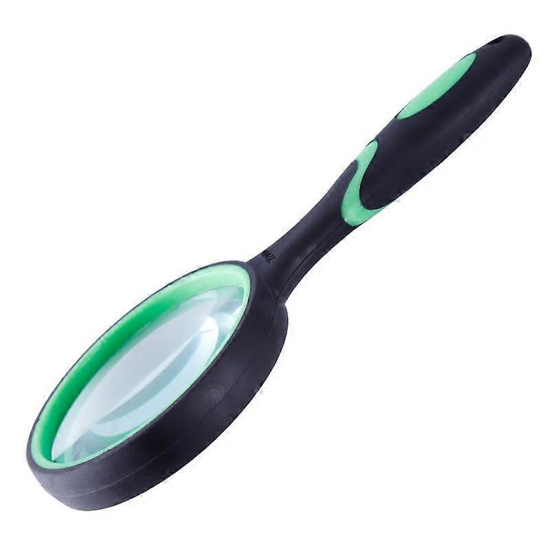 Large Reading Magnifying Glass 10x Handheld, Optical White Glass Lens (Green Black)
