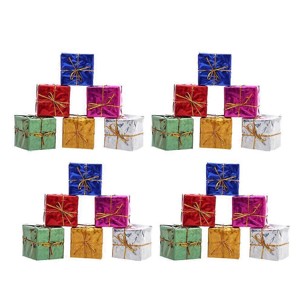 Mini Decoration Miniature Presents Christmas Tree Decorations Assorted Color 2.5X2.5cm 48Set