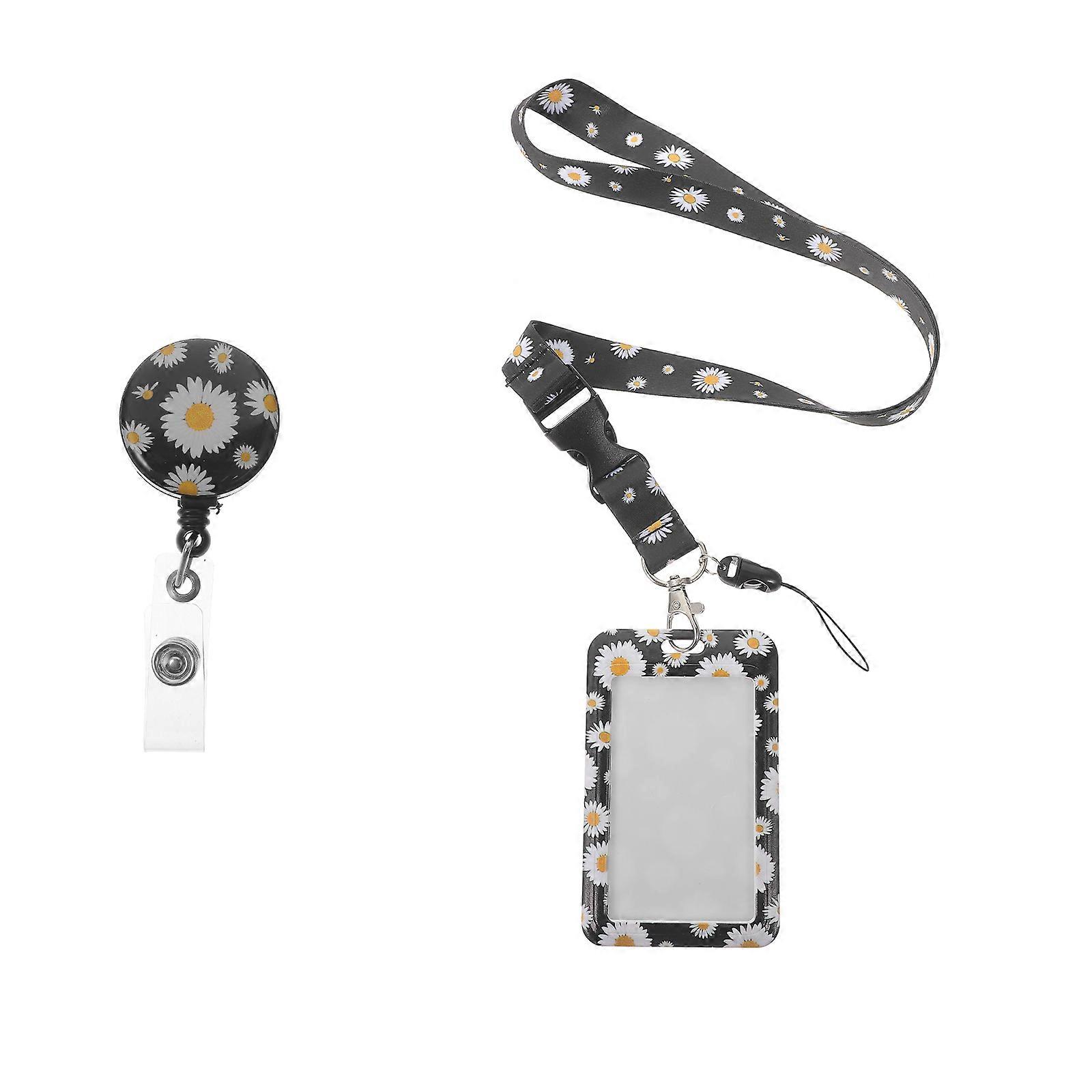 Lanyards Card Holder Hanging Case For Home Outdoor Use Metal Material Damage Protection Rectangular Style 1Set