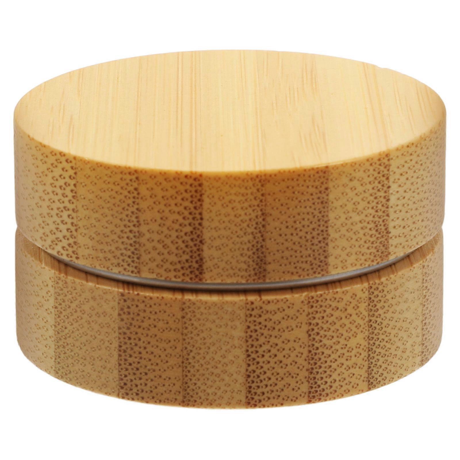 Travel Cream Jars With Lids Empty Bamboo Jars Cosmetic Containers Multifunctional Compact Lightweight 4.50X4.50X2.50CM 1Pack