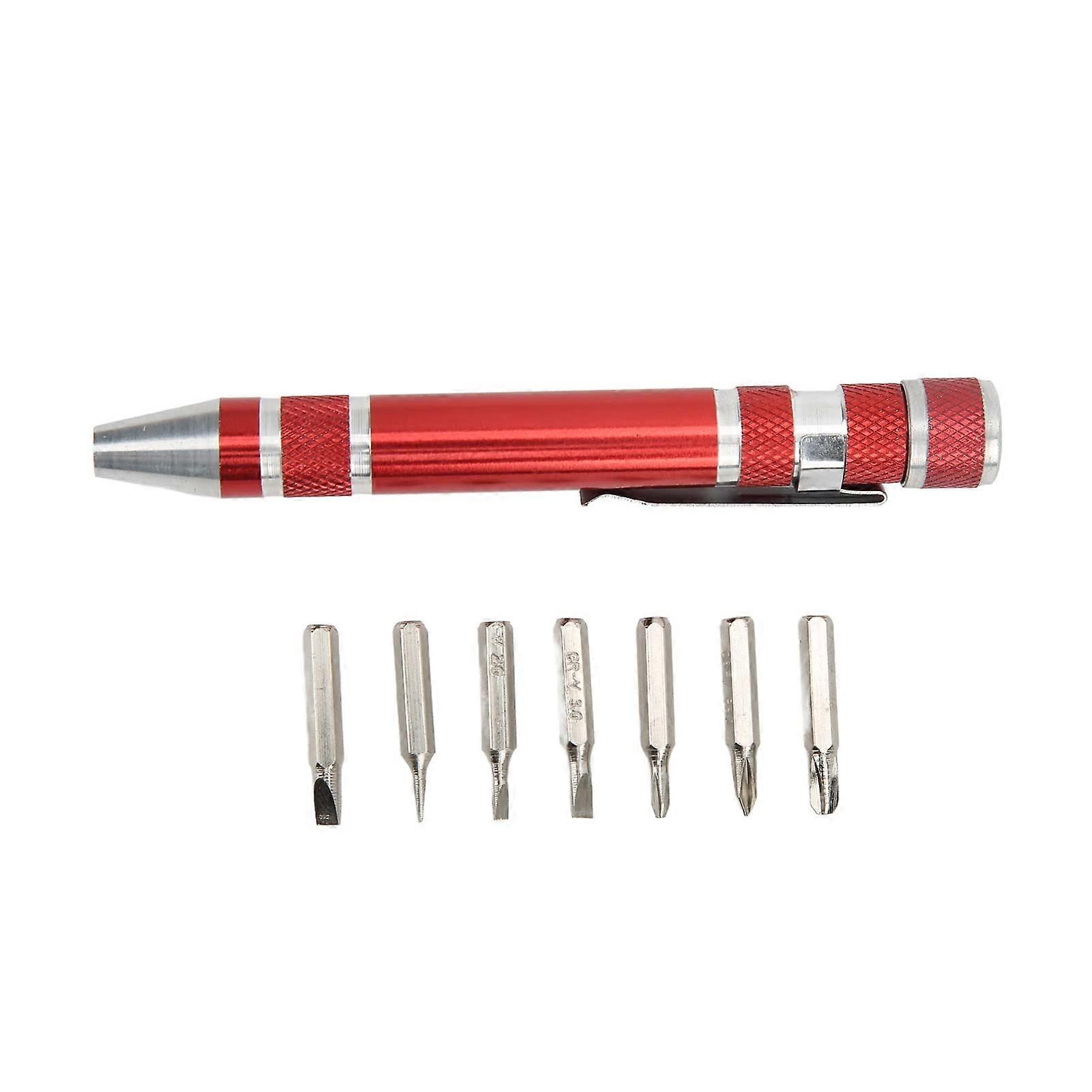 Mini Magnetic Screwdriver 8 in 1 Portable Blue Aluminum Alloy Tool for Precision Repair and DIY Projects