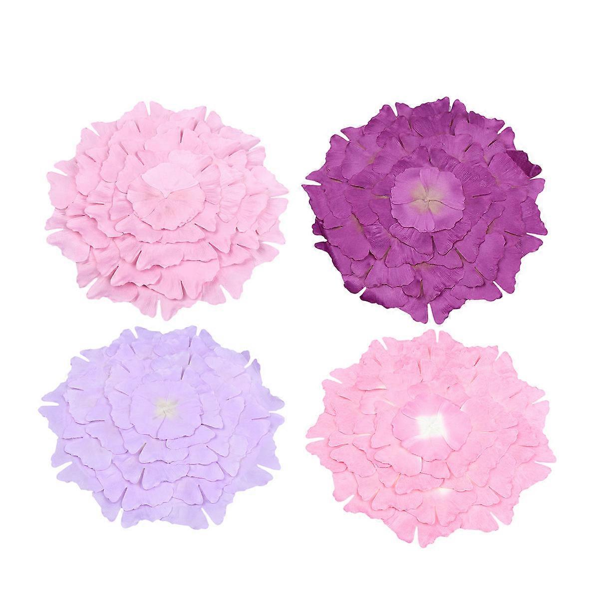 Insulated Bowl Mats Simulation Flower Tableware Mat Elegant Style For Purple 38x38cm Table Protection 1Pack