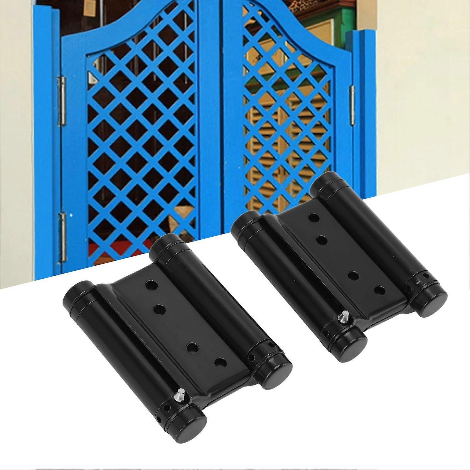 1 Pair Stainless Steel Double Action Spring Hinge Automatic Closing Fence Gate Spring Hinge Black Door Hinge 