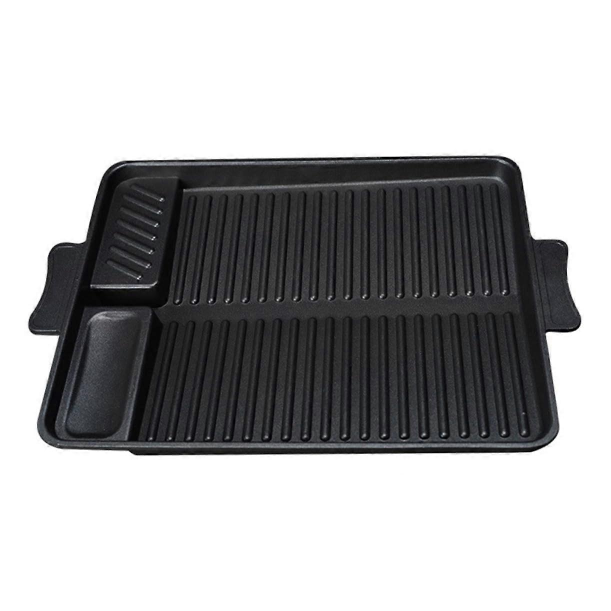 Durable Rectangular Non-Stick Grill Plate for BBQ, Ideal for Steak and Grilled Vegetables, Outdoor and Indoor Use