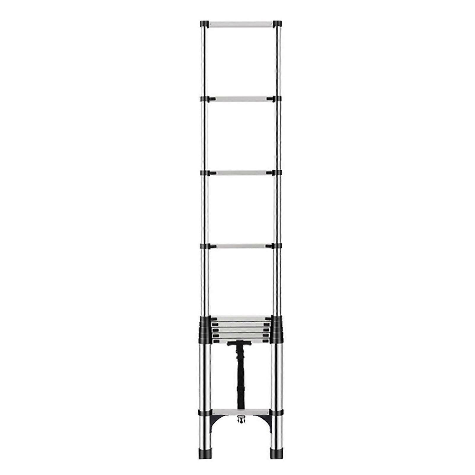 12.5ft Stainless Steel Telescoping Ladder Multifunctional Extension Ladder for Daily Use 330lbs