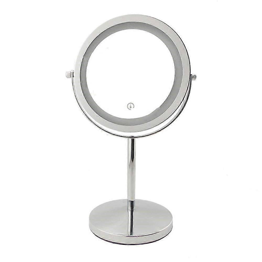 LED makeup mirror, polished chrome, doublesided, touch switch, 1x/5x