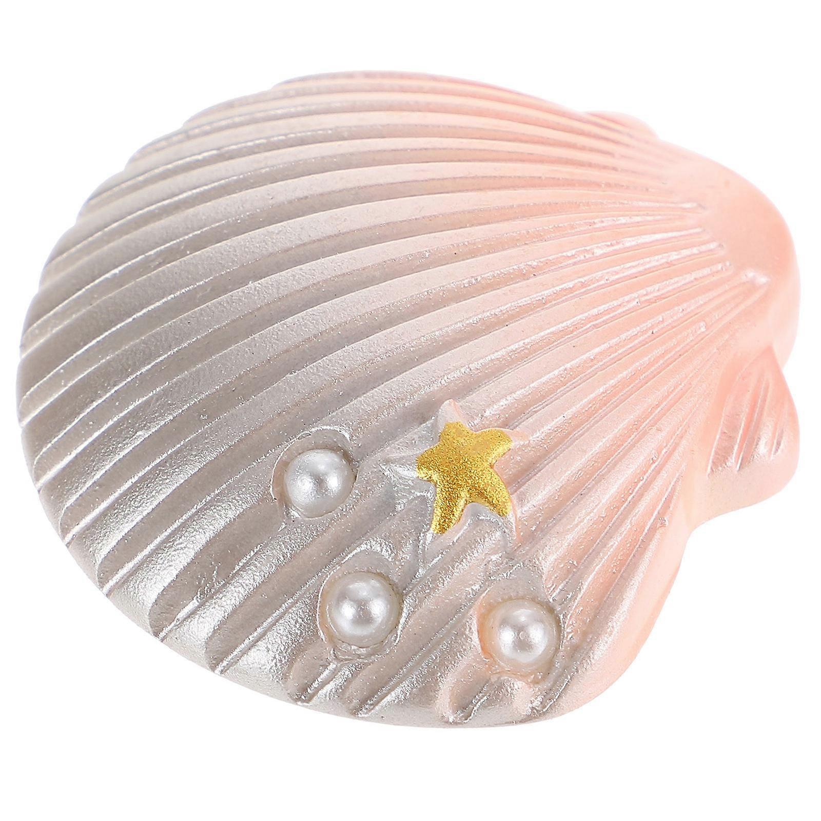 Shell Shape Ocean Themed Fridge Ornament Decorative Home Accessory Realistic Design Gray Compact