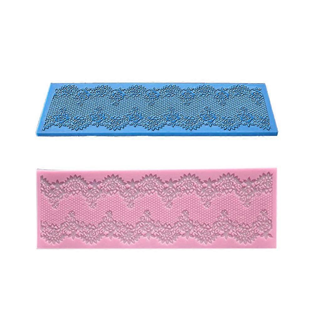 Fondant Lace Molds Silicone Flower Molds Baking Tool Chocolate Making Violet 30.2x10x0.2cm Non-stick 1Piece