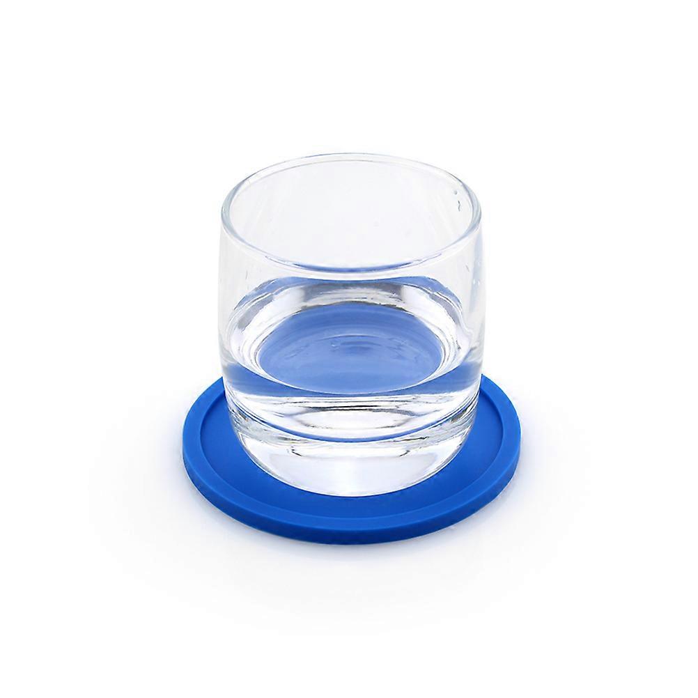 5pcs Silicone Drink Coaster Placemats Thick Cup Mug Glass Bottle Placemats Nonslip Table Cup Mat Safe Pad (Blue)
