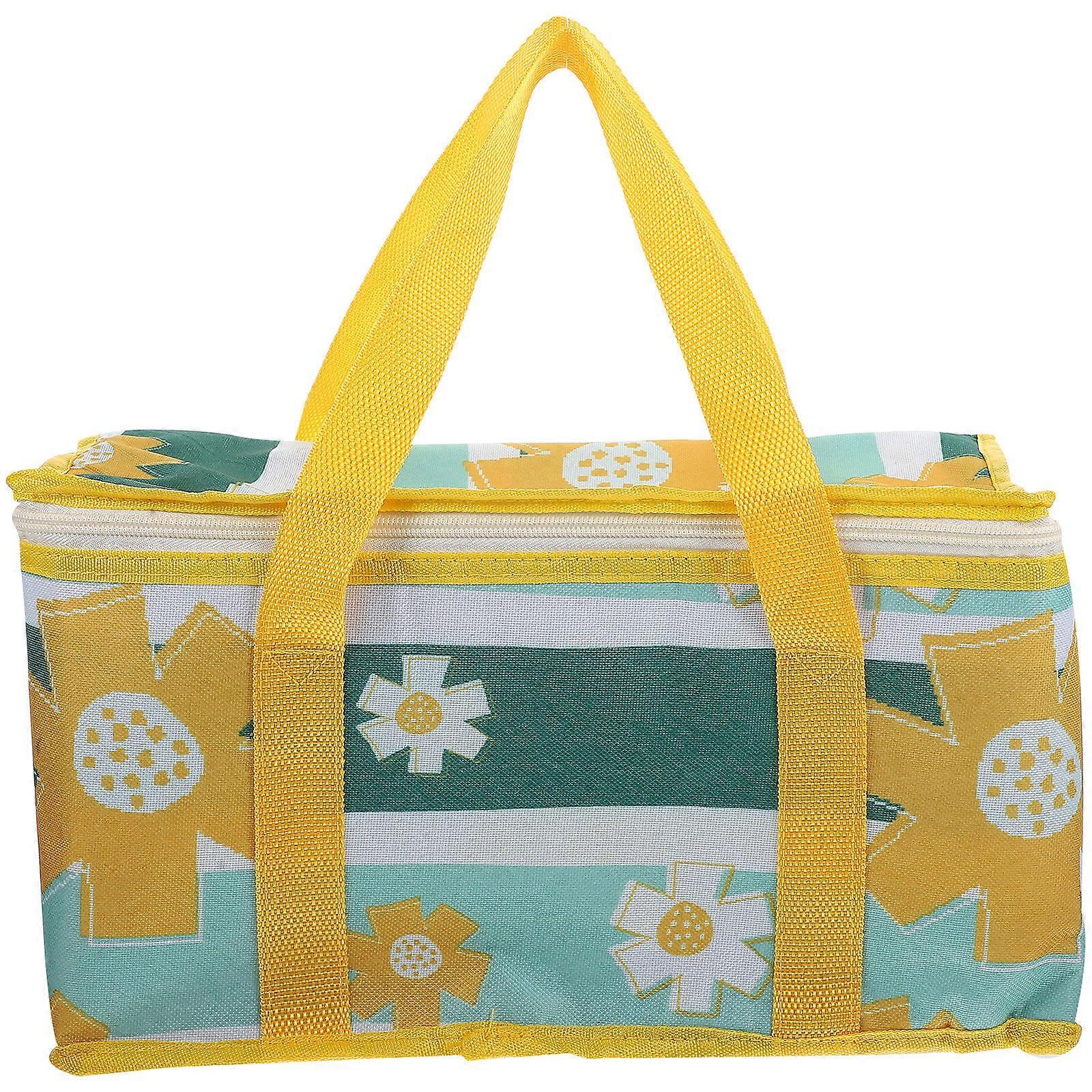 Insulated Picnic Basket Portable Lunch Bag with Handle Food Carrier for Outdoor Adventures Daily Lunches Meal Storage with Tableware Capacity