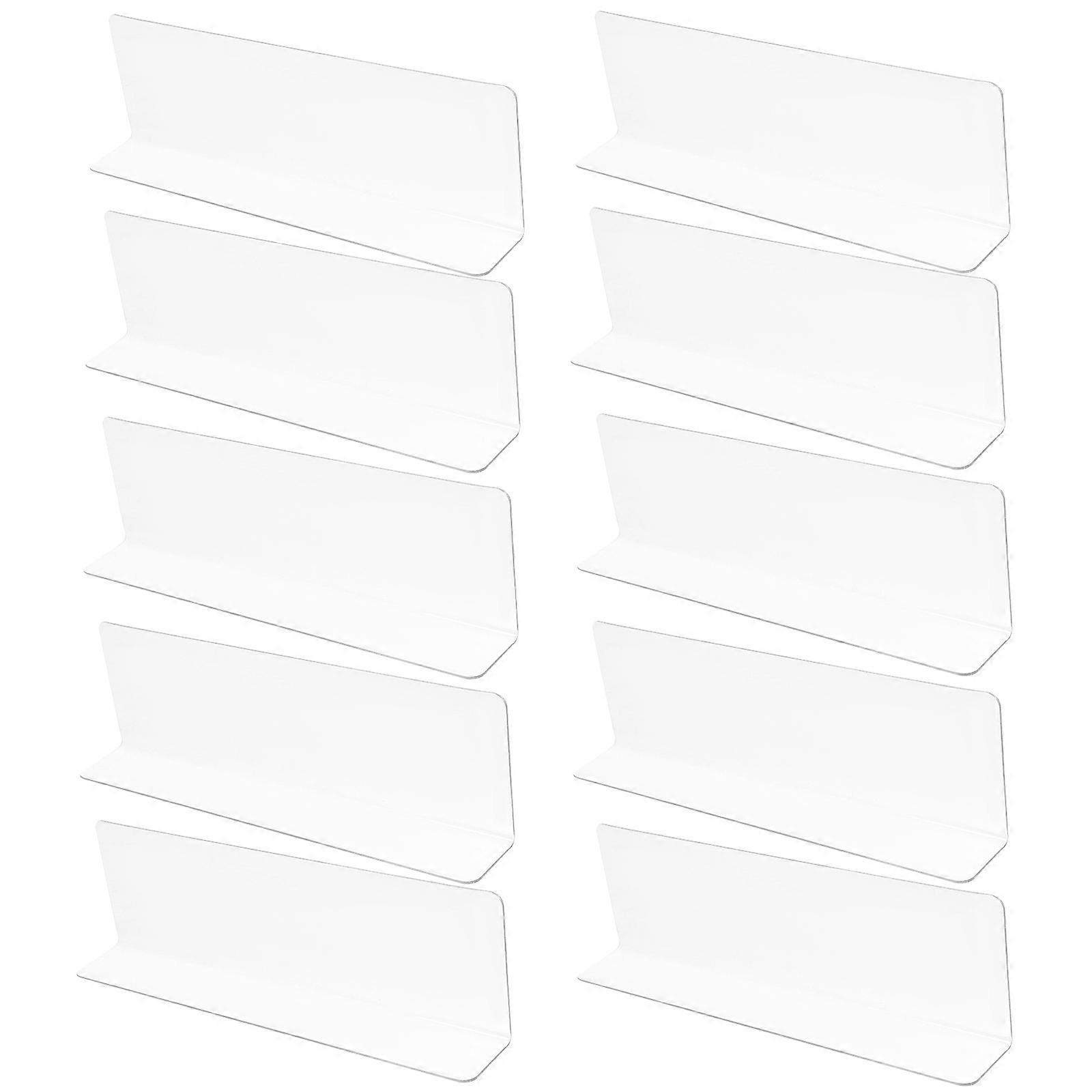Clear Shelf Dividers for Supermarket PVC Transparent L Shaped Design Flexible and 10pcs