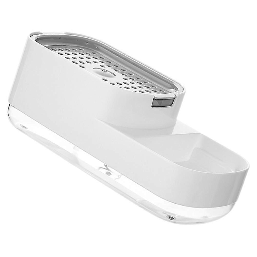 Sink Soap Pump with Sponge Holder Households Kitchen Use 9.1×3.9×3.1in 2-in-1 Design Practical 1Pcs