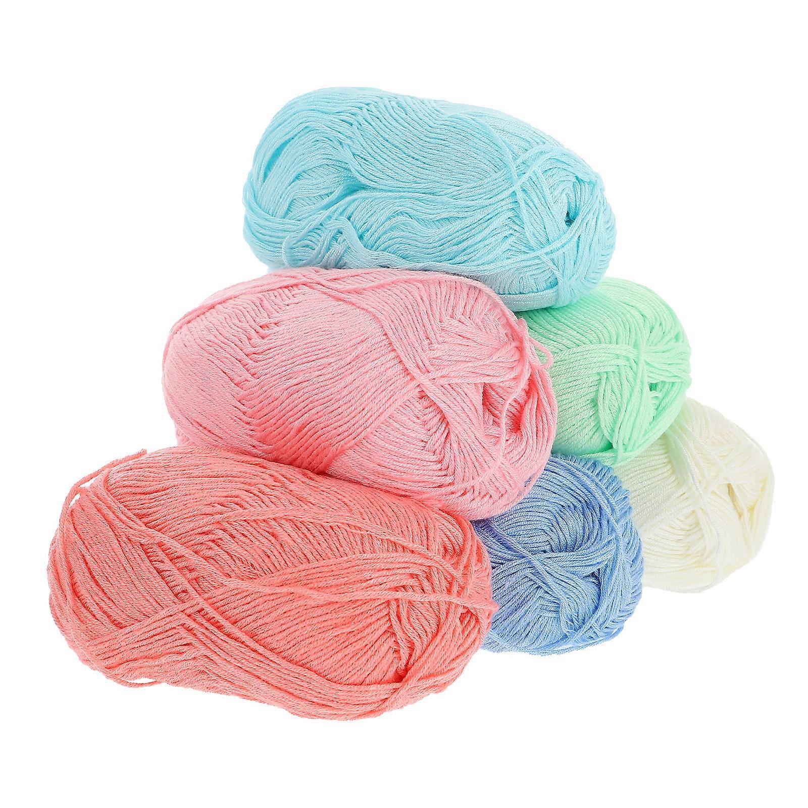 6 Rolls Soft Cotton Crochet Yarn for DIY Accessories – Skin Friendly, Flexible Knitting Yarn for Sweaters, Hats & Home Crafts